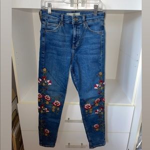 TOPSHOP Embroidered Jeans